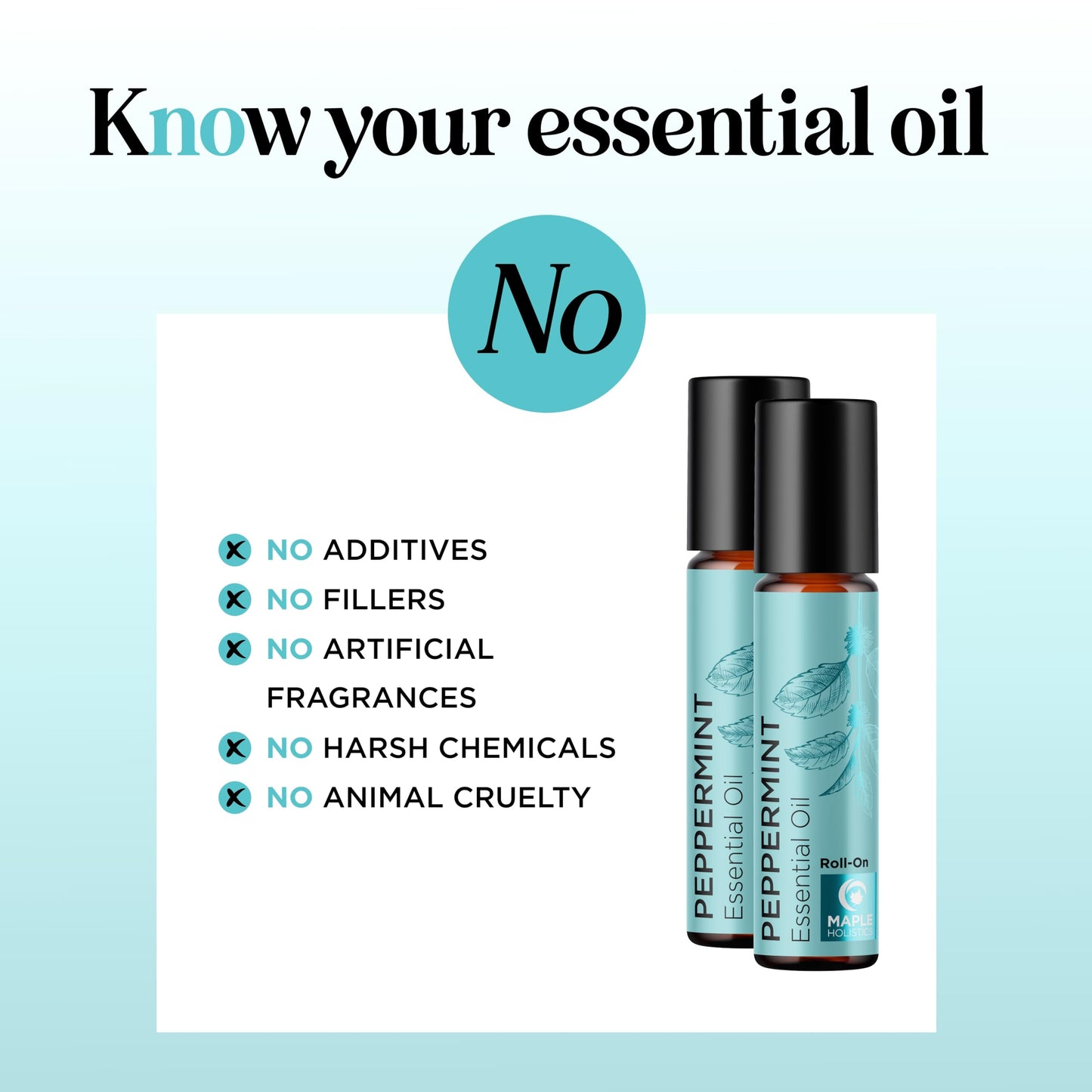 Peppermint Oil Roll-On | Pure Peppermint Rollerball for Headaches (2 Pack)