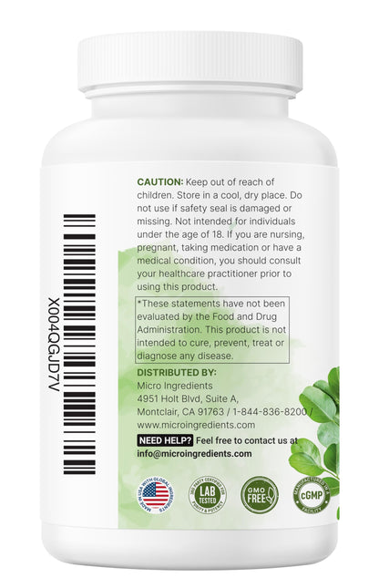 Micro Ingredients Moringa Oleifera 300 Capsules | Immune Support & Energy | Non-GMO