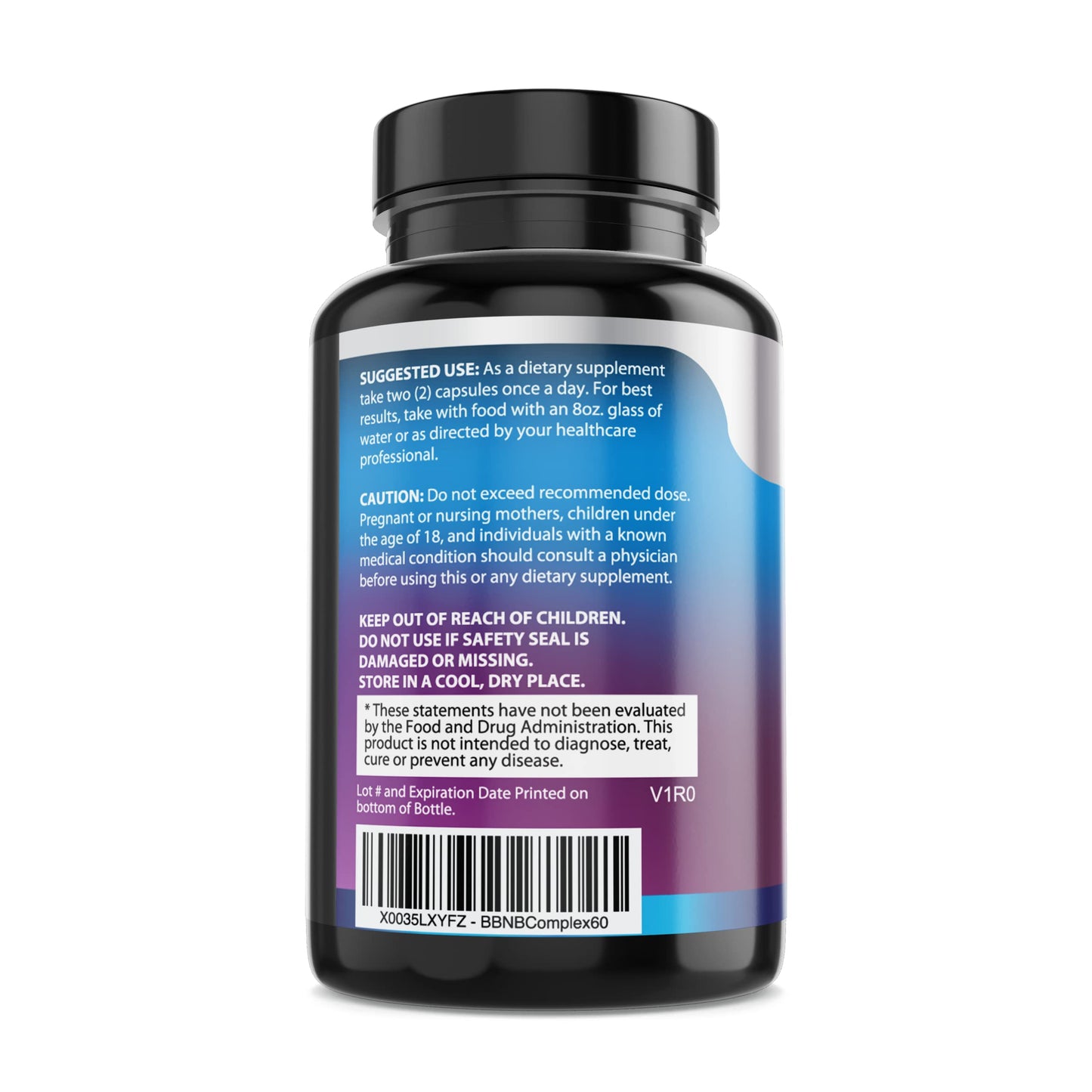Vitamin B Complex + Vitamin C - Immune, Energy & Metabolism Support | 60 Caps | Vegan