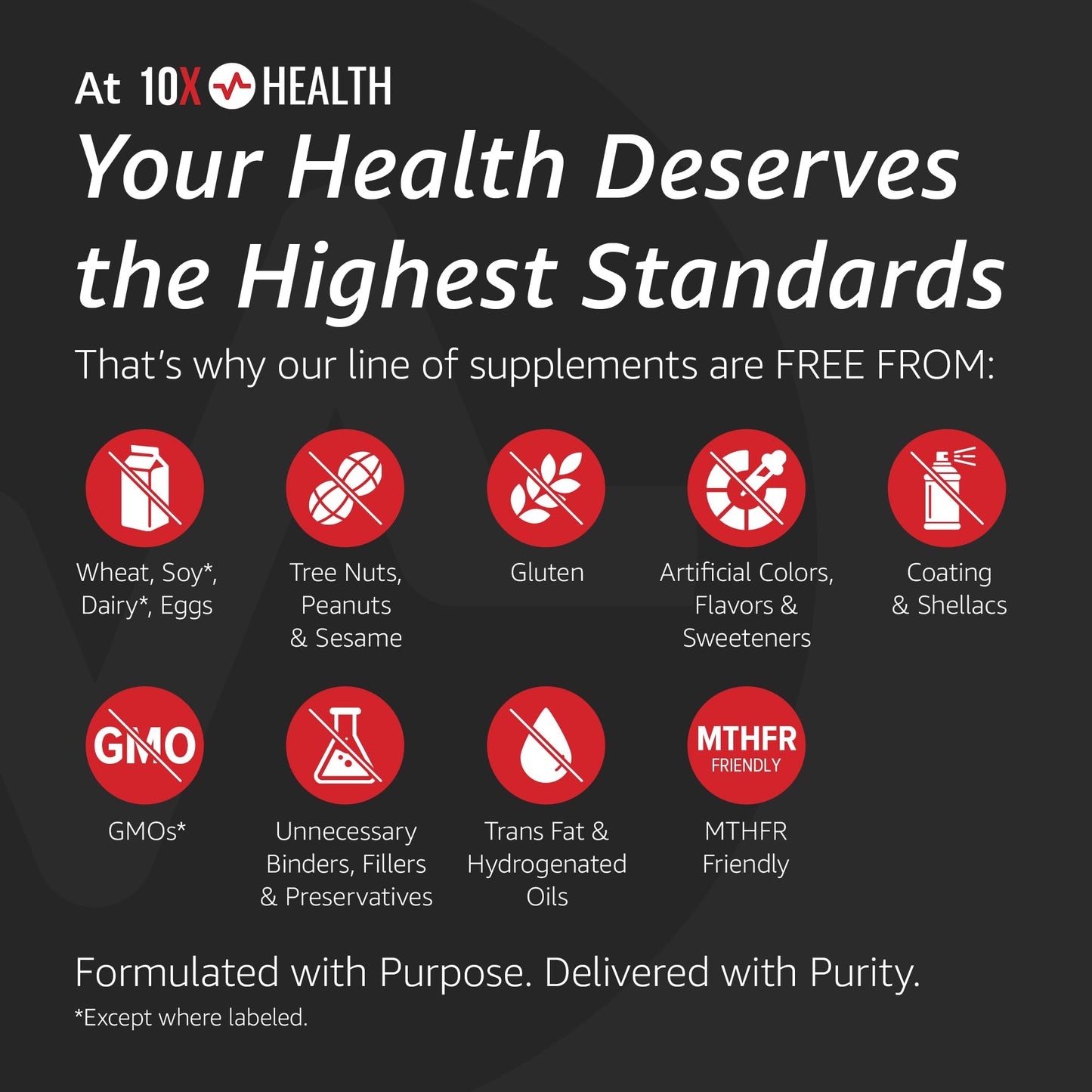 10X Health TMG Supplements - Liver Support, Heart Wellness, Energy | Non-GMO & Gluten-Free - 60 Capsules