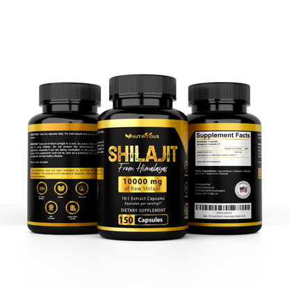 Premium Black Shilajit 750,000mg for Men & Women – 150 Capsules