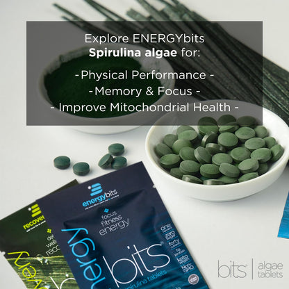 ENERGYBITS - Organic Spirulina Tablets for Focus, Energy & Plant-Based Protein