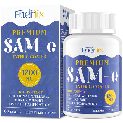 1200 mg SAM-e Supplement - Enteric Coated, Vegan | Brain Mood Joints Liver