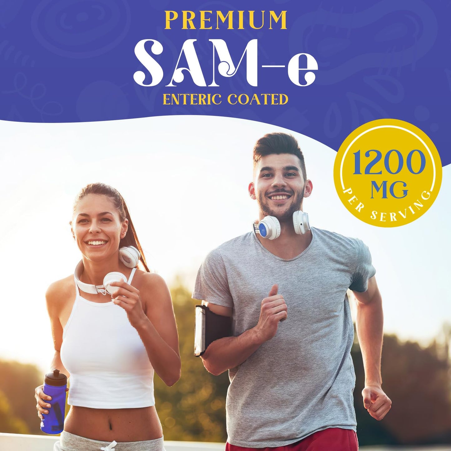 1200 mg SAM-e Supplement - Enteric Coated, Vegan | Brain Mood Joints Liver