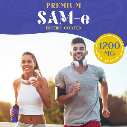1200 mg SAM-e Supplement - Enteric Coated, Vegan | Brain Mood Joints Liver