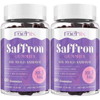 Enerlix Saffron Gummies 88.5 mg – Mood & Focus Support, 120 Servings