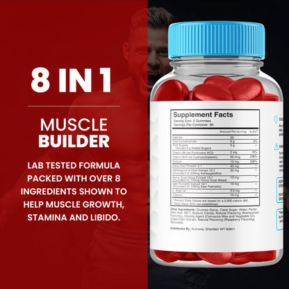 Male Enhancing Gummies - 6 in 1 Testosterone Booster for Men | 60 Gummies