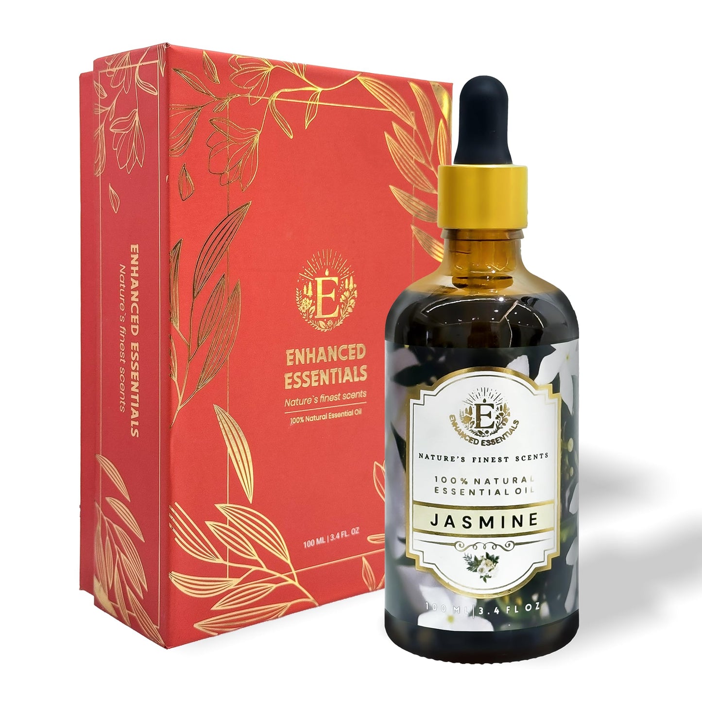 Enhanced Essentials Jasmine Essential Oil | Slow Distilled, 100 ml | Diffusers, Skincare & Bath