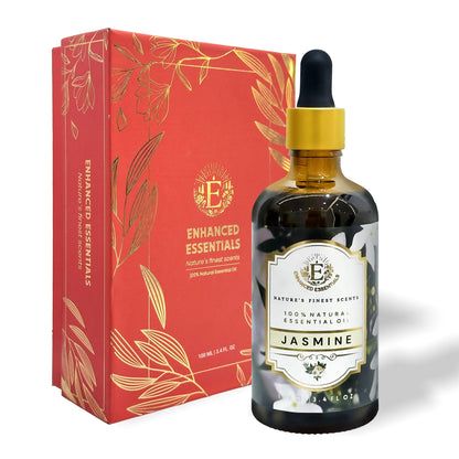 Enhanced Essentials Jasmine Essential Oil | Slow Distilled, 100 ml | Diffusers, Skincare & Bath