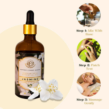 Enhanced Essentials Jasmine Essential Oil | Slow Distilled, 100 ml | Diffusers, Skincare & Bath