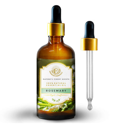 Enhanced Essentials Rosemary Essential Oil – Pure & Undiluted, 100 ml | Glass Dropper