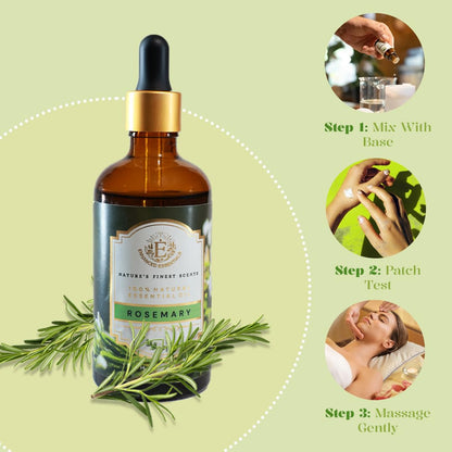 Enhanced Essentials Rosemary Essential Oil – Pure & Undiluted, 100 ml | Glass Dropper