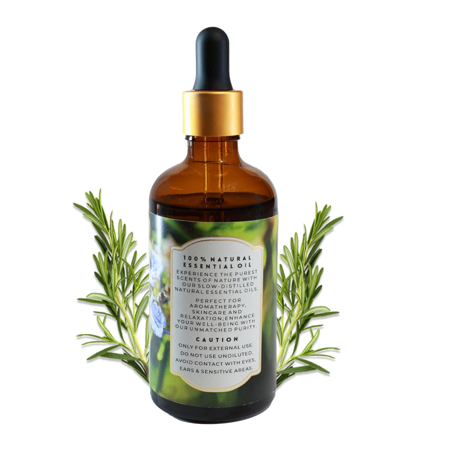 Enhanced Essentials Rosemary Essential Oil – Pure & Undiluted, 100 ml | Glass Dropper