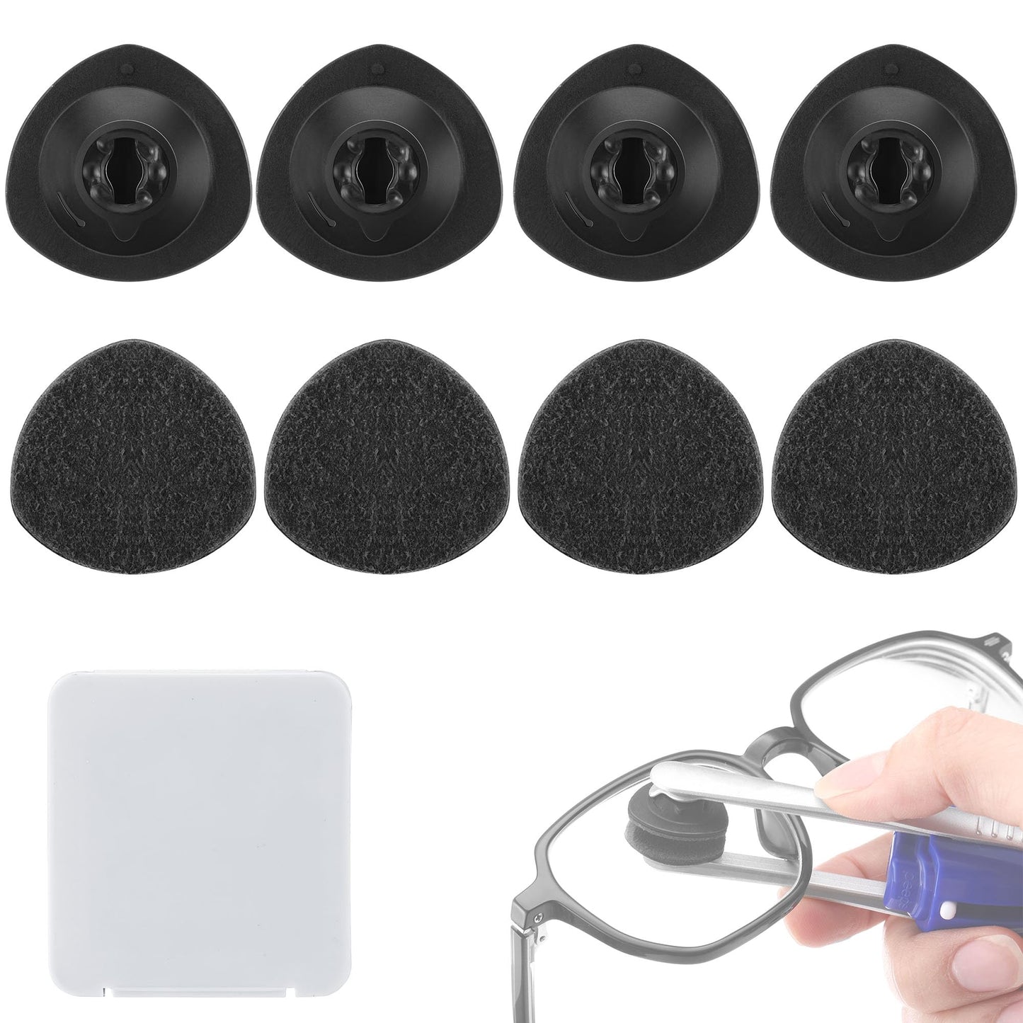 Enhon 8 Pcs Replacement Cleaner Pads for CarbonKlean Eyeglass Cleaner