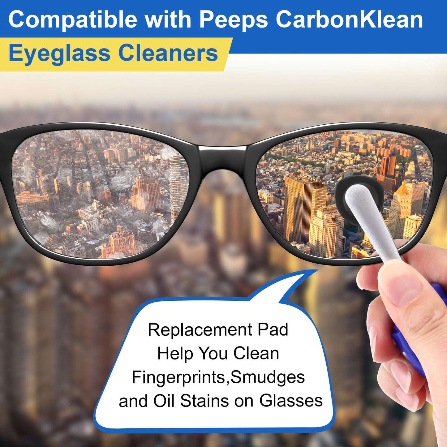 Enhon 8 Pcs Replacement Cleaner Pads for CarbonKlean Eyeglass Cleaner