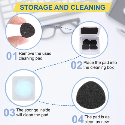 Enhon 8 Pcs Replacement Cleaner Pads for CarbonKlean Eyeglass Cleaner