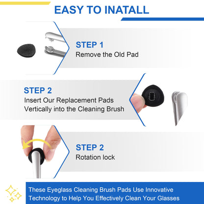 Enhon 8 Pcs Replacement Cleaner Pads for CarbonKlean Eyeglass Cleaner