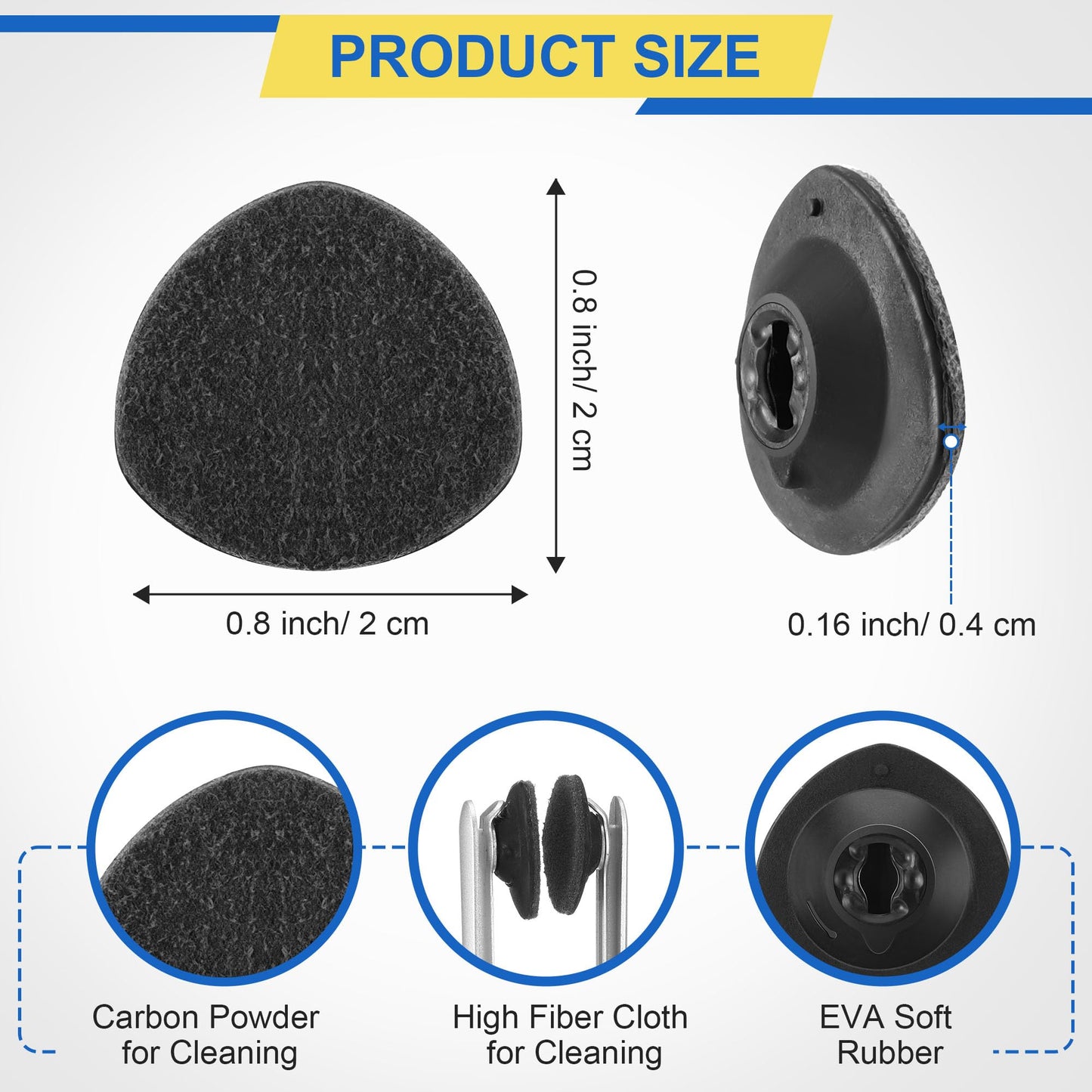 Enhon 8 Pcs Replacement Cleaner Pads for CarbonKlean Eyeglass Cleaner