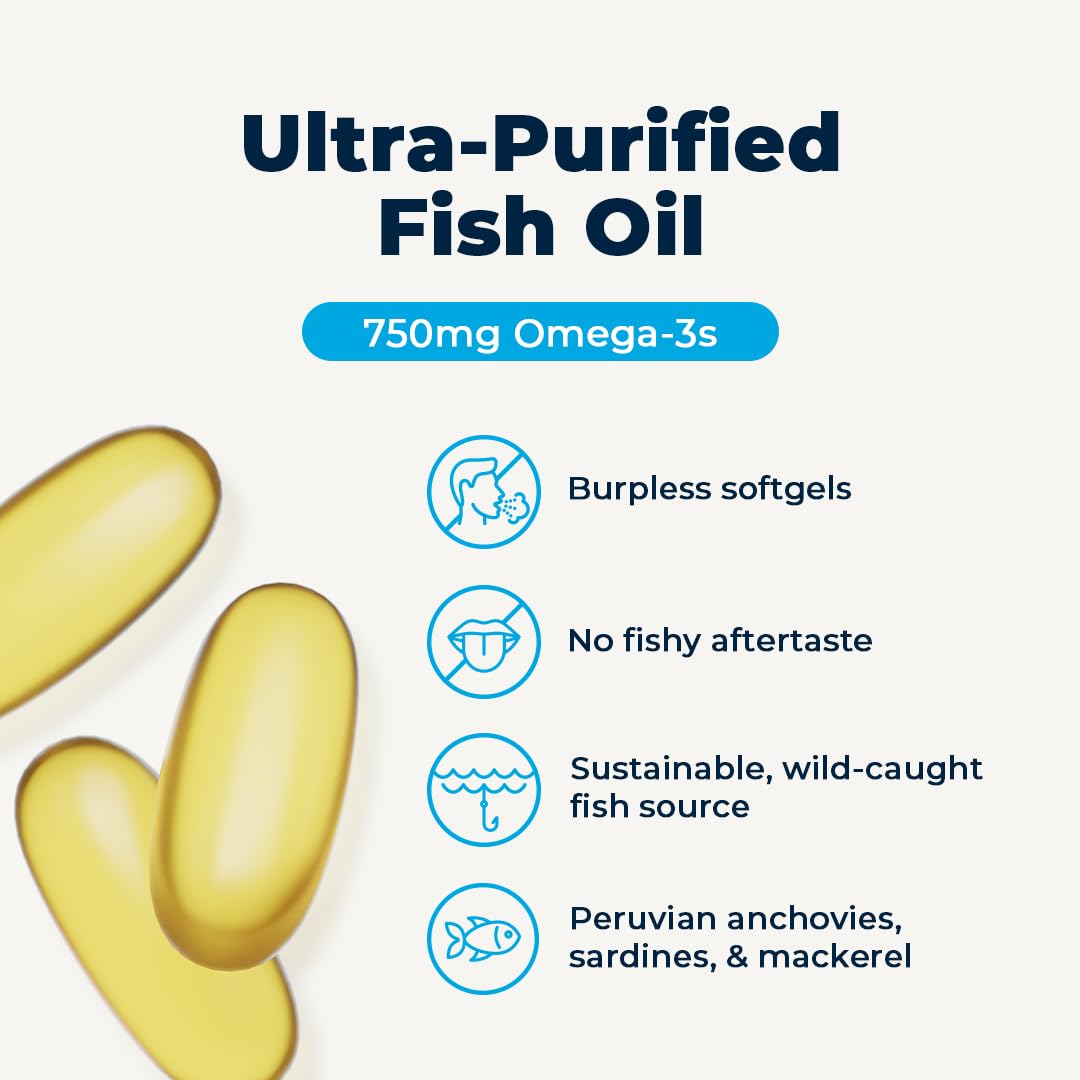 High-Potency Omega-3 Fish Oil 750mg | EPA & DHA for Heart, Brain & Immune Health