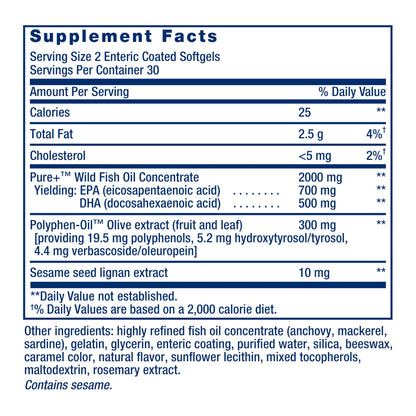Life Extension Super Omega-3 EPA/DHA with Olive Extract & Sesame Lignans