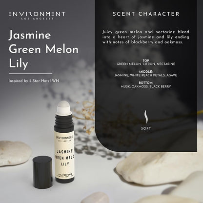 ENVIRONMENT WN 10ml Roll-On Perfume – Jasmine, Green Melon & Lily, Resort-Inspired, Vegan