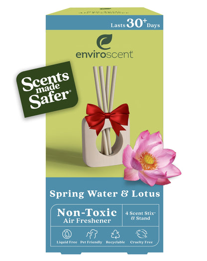 Enviroscent Non-Toxic Air Freshener for Home | Liquid Free Diffuser | 30+ Days | Mango Wood Stand & Scent Stix Refill