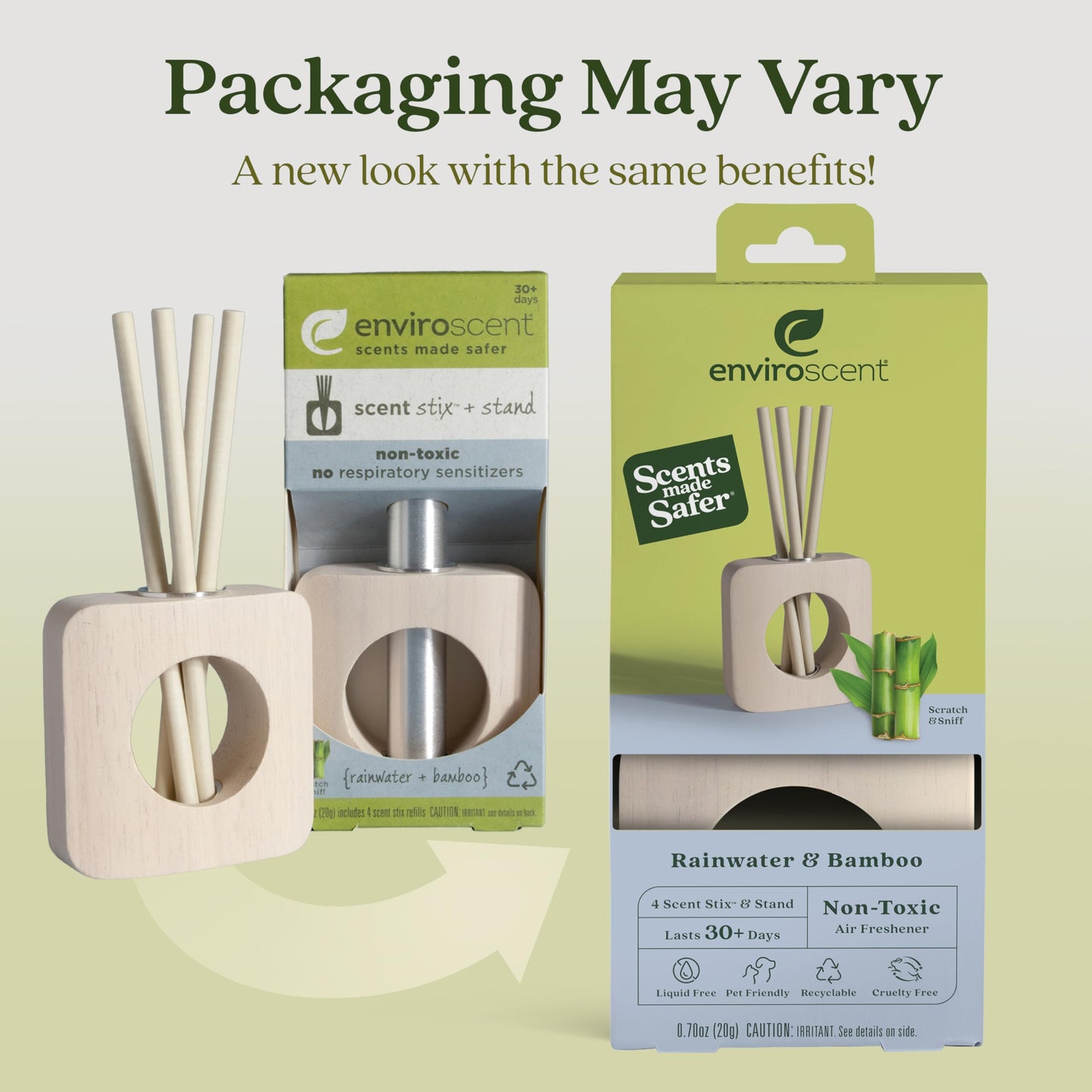 Enviroscent Non-Toxic Air Freshener for Home Diffuser | 30+ Day Fragrance | Mango Wood Stand & Scent Stix Refill