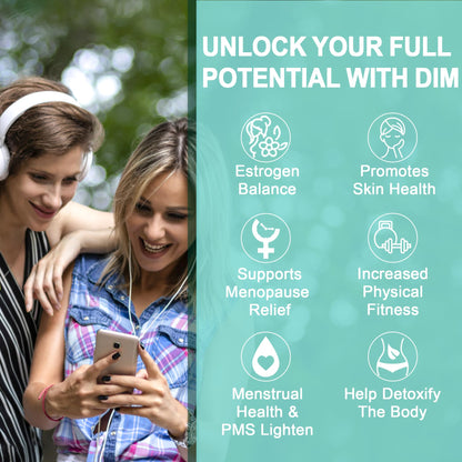 EnvyDeal DIM Supplement Women 400mg – Hormone Balance, Sugar Free Gummies, Bioperine & Flaxseed Oil (120 Ct)
