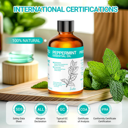 ENYORLI Peppermint Essential Oil 3.38 oz | 100% Natural, Undiluted, Therapeutic Grade