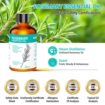 ENYORLI Rosemary Oil 3.38 fl oz – 100% Natural Essential Oil for Hair, Skin, Diffusers & Aromatherapy