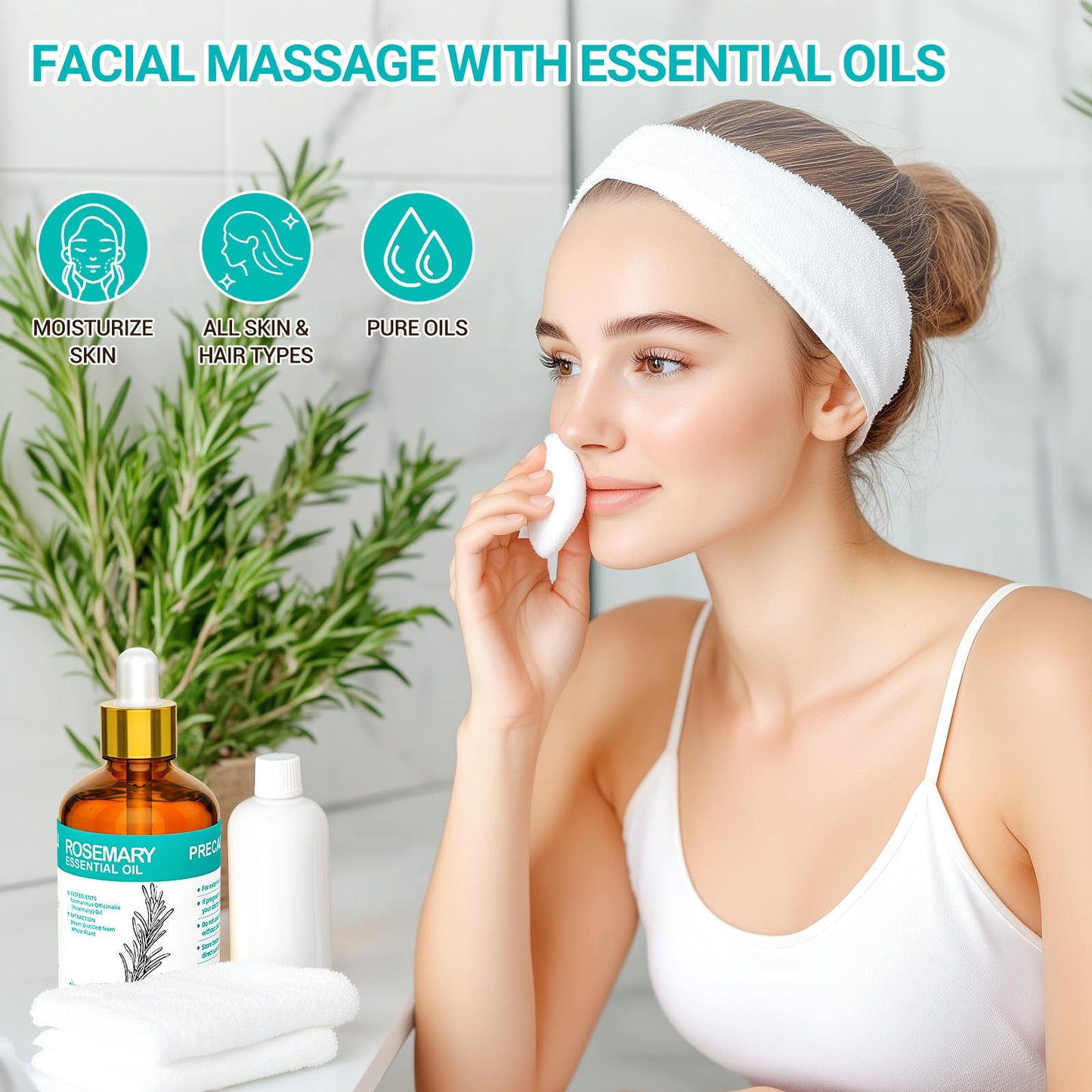 ENYORLI Rosemary Oil 3.38 fl oz – 100% Natural Essential Oil for Hair, Skin, Diffusers & Aromatherapy