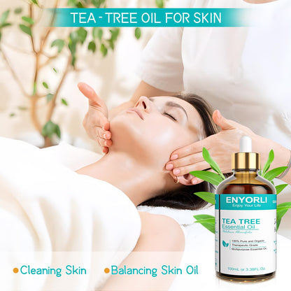 ENYORLI Tea Tree Oil 3.38 fl oz – 100% Natural Therapeutic Grade