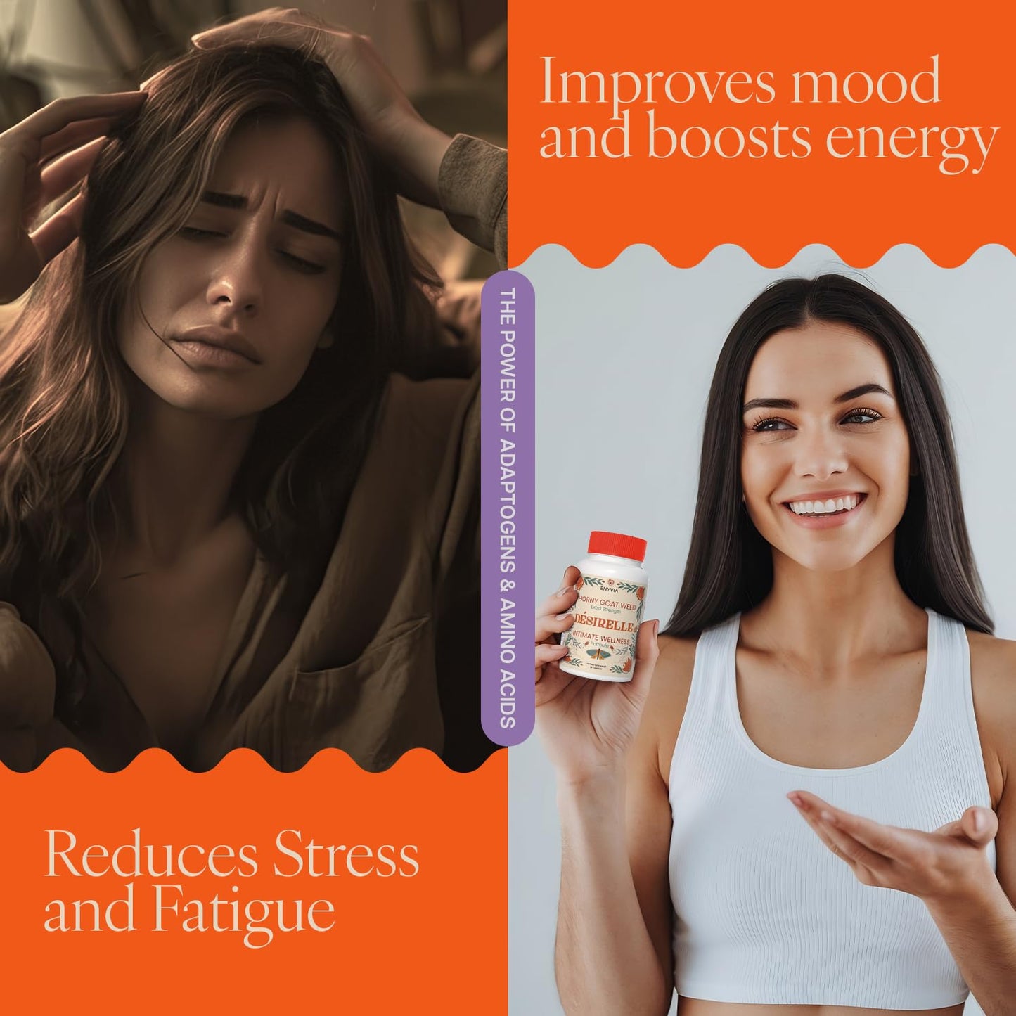 Enyvia Libido Booster for Women – Fast Acting Hormone Balance with Horny Goat Weed, Tribulus Terrestris & Maca Root | 60ct, 30-Day USA Tested