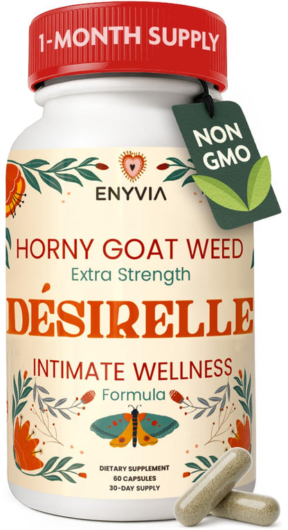 Enyvia Libido Booster for Women – Fast Acting Hormone Balance with Horny Goat Weed, Tribulus Terrestris & Maca Root | 60ct, 30-Day USA Tested