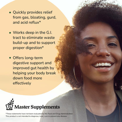 Master Supplements Enzalase - 50 Capsules | Probiotic-Compatible Digestive Enzymes | Gas & Bloating Relief | Gluten Free