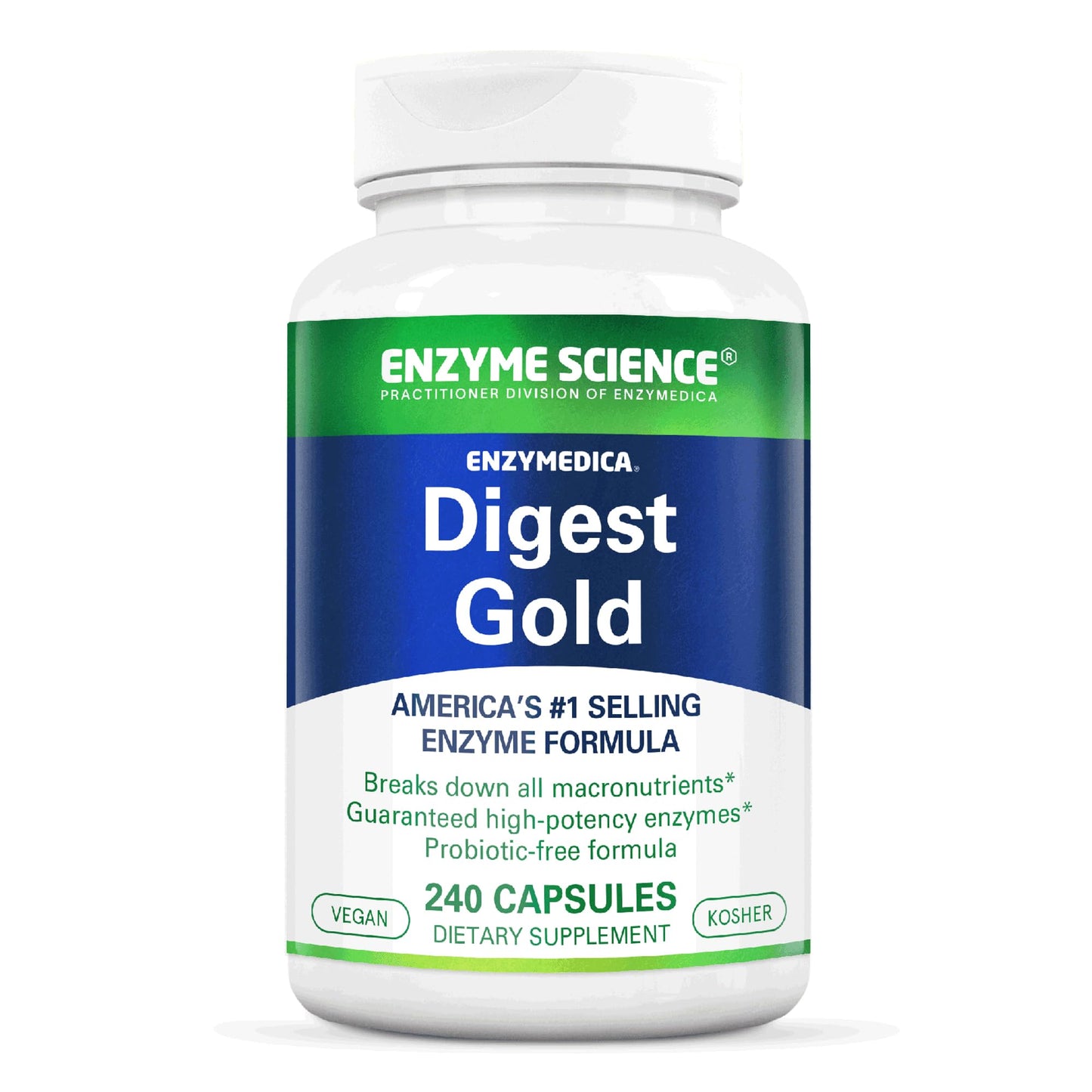 Enzyme Science Digest Gold 240 Capsules – Maximum Strength Vegan Digestive Enzymes