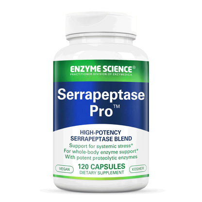 Enzyme Science Serrapeptase Pro, 120 Capsules – Serratiopeptidase Supplement for Sinus, Immune & Cardiovascular Support