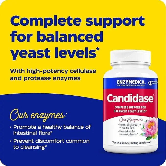 Enzymedica Candidase — Gentle Cleansing Enzymes for Gut Health, 120 Count BritishVita | Premium UK Vitamins & Wellness Supplements