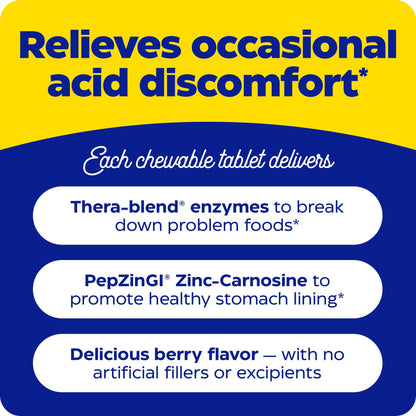 Enzymedica Chewable Acid Soothe - Heartburn & Indigestion Relief, 30 Count