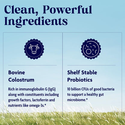 Enzymedica Colostrum Powder with Probiotics – Grass-Fed 2g Colostrum + 10B CFU | Gut & Immune Support, 30 Servings