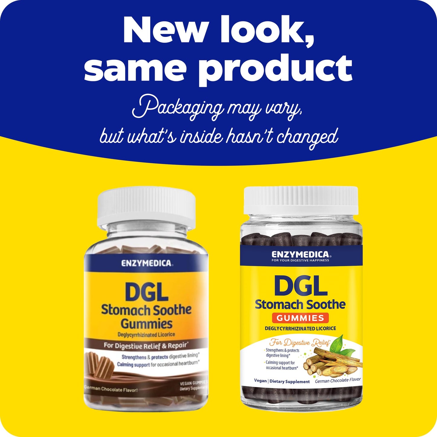 Enzymedica DGL Stomach Soothe – Deglycyrrhizinated Licorice Gummies for Digestive Support & Gut Health, Chocolate, 74 Count (Pack of 2)