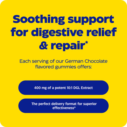 Enzymedica DGL Stomach Soothe Gummies – Deglycyrrhizinated Licorice, Digestive Support (Chocolate, 74 Count)