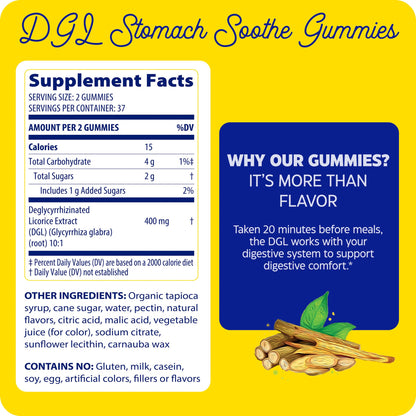 Enzymedica DGL Stomach Soothe Gummies – Deglycyrrhizinated Licorice, Digestive Support (Chocolate, 74 Count)
