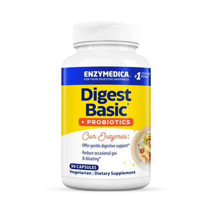 Enzymedica Digest Basic + Probiotics – Gentle Digestive Enzymes, 90 Count