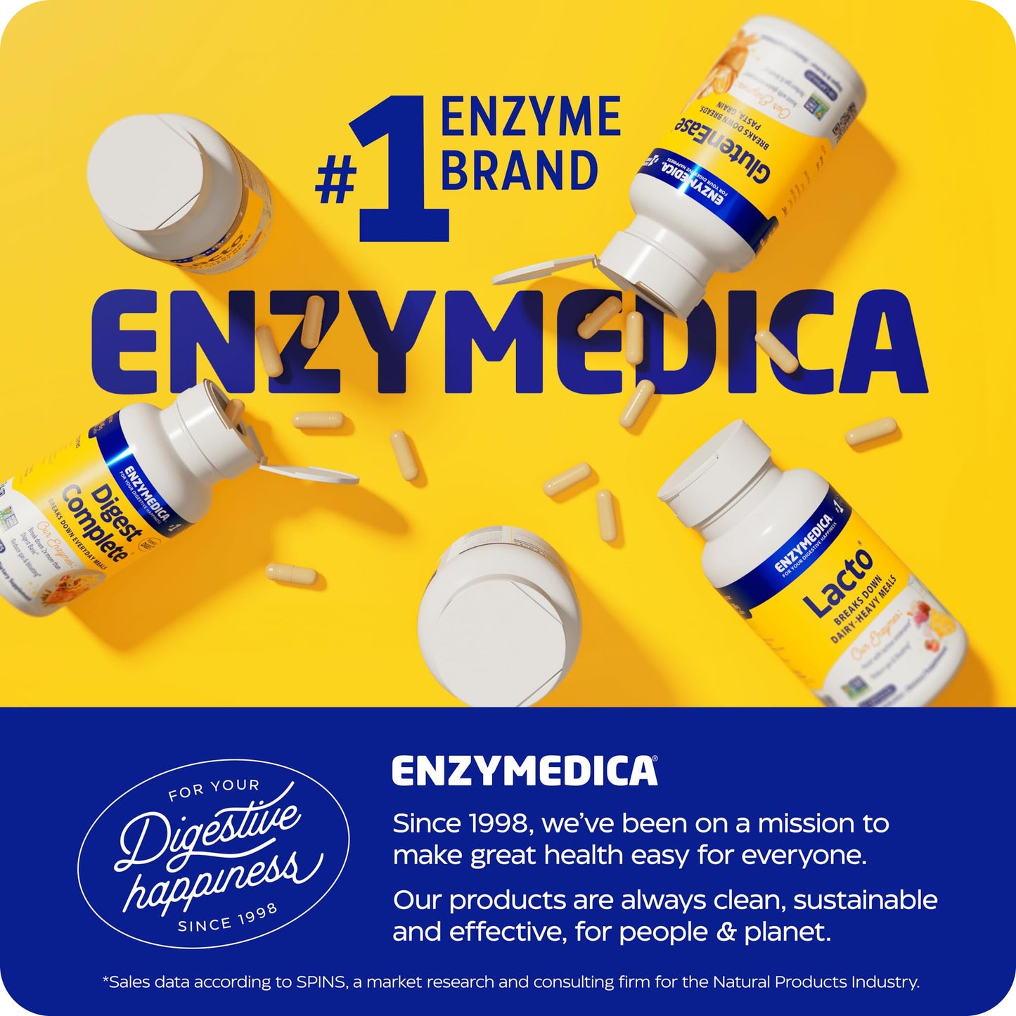 Enzymedica Digest Basic + Probiotics – Gentle Digestive Enzymes, 90 Count