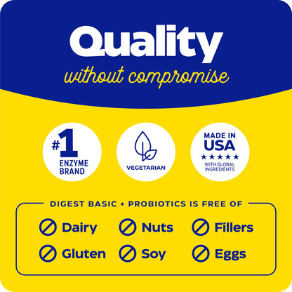 Enzymedica Digest Basic + Probiotics – Gentle Digestive Enzymes, 90 Count
