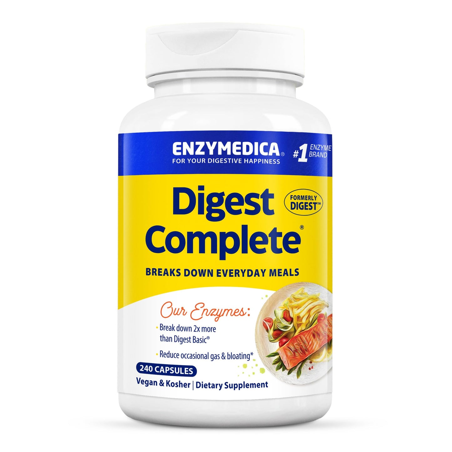 Enzymedica Digest Complete: Full-Range Digestive Enzymes for Daily Gut Support | 240 Count