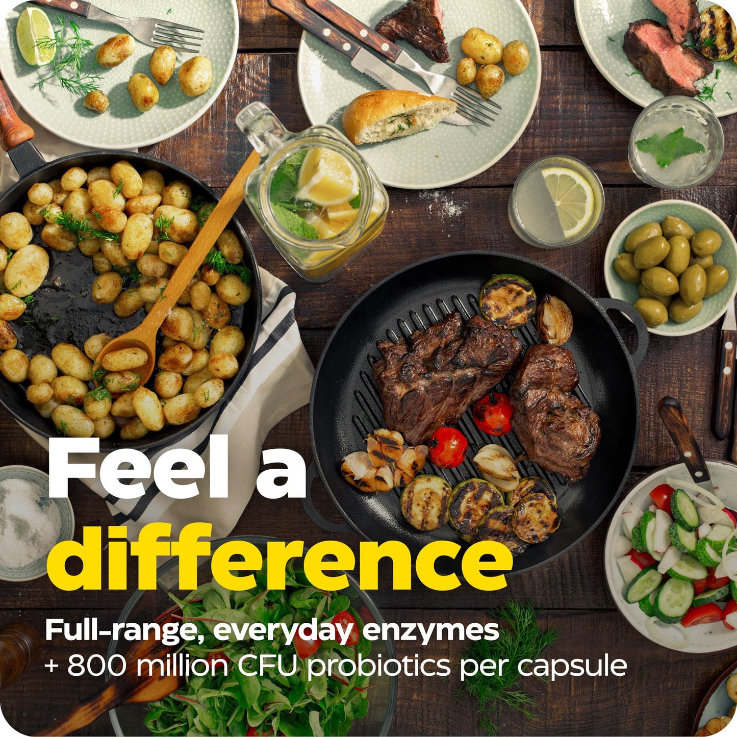 Enzymedica Digest Complete + Probiotics – Full-Range Enzymes + 800M CFU per Capsule (90 Capsules)