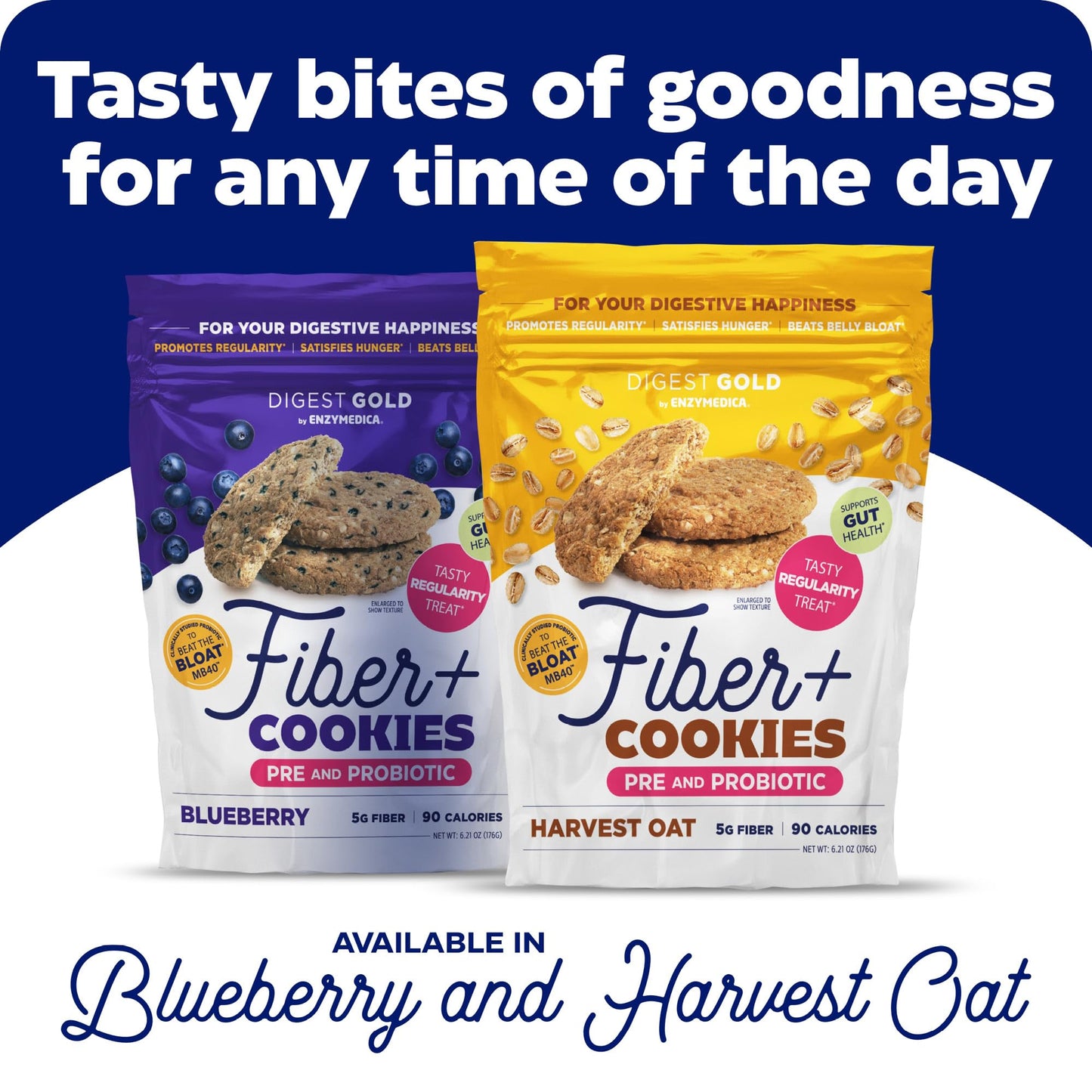 Enzymedica Digest Gold Fiber+ Cookies – Daily Prebiotic & Probiotic Fiber (Harvest Oat, Pack of 2)