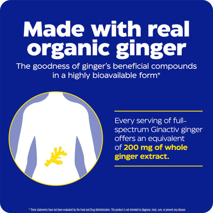 Enzymedica Ginger & Vitamin B6 Gummies — Support for Occasional Nausea & Indigestion, High Potency, 200 mg Ginger Equivalent, 60 Count